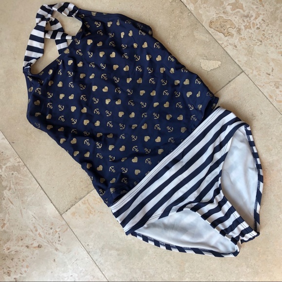 Cat & Jack Other - Blue & White Nautical Tankini Girl’s Size Large